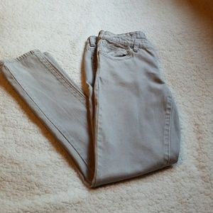 Khaki straight leg skinny jeans